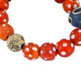 Vintage Antique Venetian Red Skunk And Other Collectible Trade Beads Bracelet – Collectible vintage item