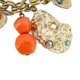 Mid Century Charm Bracelet Nautical Fishes Shells Lucite Coral And Turquoise Motifs – Vintage item