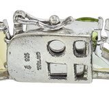 Sterling Silver Natural Multi Gemstone Bracelet Chrome Diopside Quartz Citrine Topaz LARGE – Estate Find