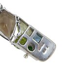 Sterling Silver Natural Multi Gemstone Bracelet Chrome Diopside Quartz Citrine Topaz LARGE – Estate Find