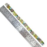 Sterling Silver Natural Multi Gemstone Bracelet Chrome Diopside Quartz Citrine Topaz LARGE – Estate Find