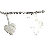 Artisan Silver Charm Bracelet Boho Folk Art Style Acid Tested 14g 7.5” – Estate Find