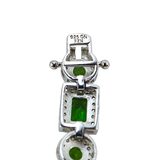 FZN 8.98ctw Chrome Diopside White Zircon Sterling Silver Bracelet 8” – Estate Find
