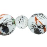 Hand Painted Porcelain Crab Motif & Tourmalinated Quartz Bead Bracelet – OOAK - Unique one of a kind item handmade by A World Of Things made using recycled materials 