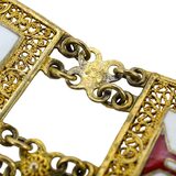 Vintage Topazio Portugal Sterling Silver Vermeil Enamel Heraldic Panel Bracelet – Rare collectible vintage item 