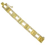 Vintage Topazio Portugal Sterling Silver Vermeil Enamel Heraldic Panel Bracelet – Rare collectible vintage item 