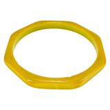 Vintage Yellow Green Bakelite Octogonal Bangle Bracelet – Collectible vintage item