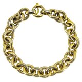 Vintage 1950s Signed Napier Gold Tone Textured Heavy Link Chain Bracelet – Collectible vintage designer item