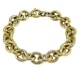 Vintage 1950s Signed Napier Gold Tone Textured Heavy Link Chain Bracelet – Collectible vintage designer item