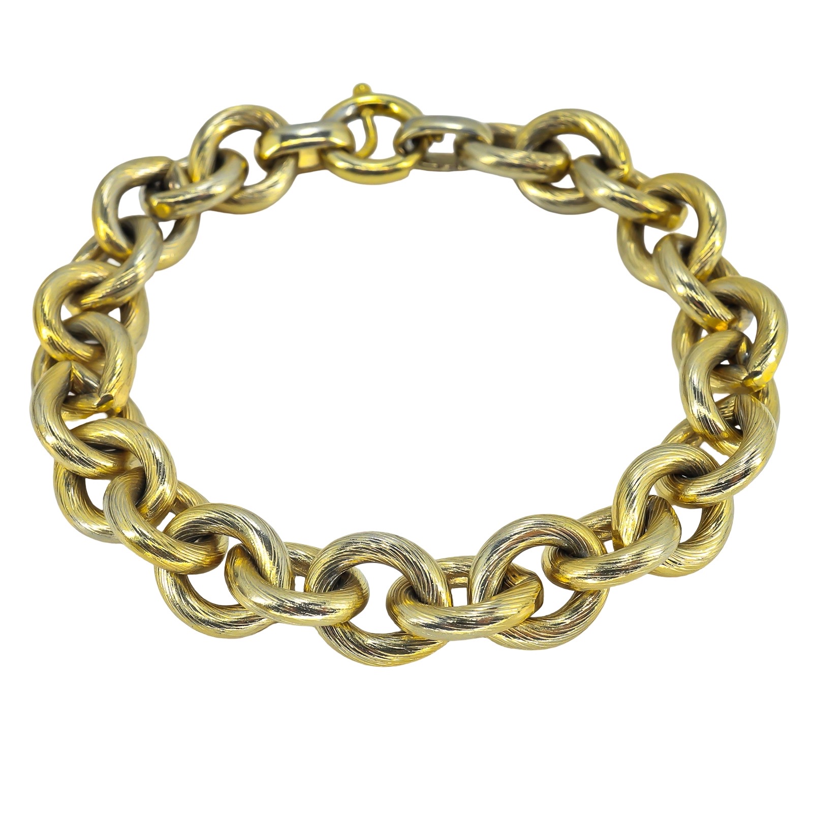 Vintage 1950s Signed Napier Gold Tone Textured Heavy Link Chain