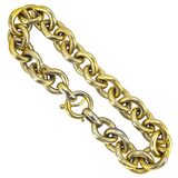 Vintage 1950s Signed Napier Gold Tone Textured Heavy Link Chain Bracelet – Collectible vintage designer item