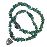 Green Turquoise And Sterling Silver Set Of 2 Bracelets Southwestern 22 g – OOAK - Unique one of a kind item handmade by A World Of Things made using recycled materials 