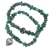 Green Turquoise And Sterling Silver Set Of 2 Bracelets Southwestern 22 g – OOAK - Unique one of a kind item handmade by A World Of Things made using recycled materials 