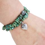 Green Turquoise And Sterling Silver Set Of 2 Bracelets Southwestern 22 g – OOAK - Unique one of a kind item handmade by A World Of Things made using recycled materials 