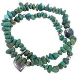 Green Turquoise And Sterling Silver Set Of 2 Bracelets Southwestern 22 g – OOAK - Unique one of a kind item handmade by A World Of Things made using recycled materials 