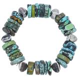 OOAK Turquoise & Artisan Sterling Silver Bench Beads Bracelet Handmade 75 g – OOAK - Unique one of a kind item handmade by A World Of Things made using recycled materials 