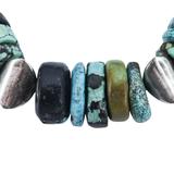 OOAK Turquoise & Artisan Sterling Silver Bench Beads Bracelet Handmade 75 g – OOAK - Unique one of a kind item handmade by A World Of Things made using recycled materials 