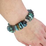 OOAK Turquoise & Artisan Sterling Silver Bench Beads Bracelet Handmade 75 g – OOAK - Unique one of a kind item handmade by A World Of Things made using recycled materials 