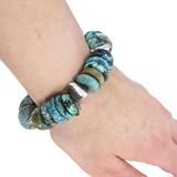 OOAK Turquoise & Artisan Sterling Silver Bench Beads Bracelet Handmade 75 g – OOAK - Unique one of a kind item handmade by A World Of Things made using recycled materials 