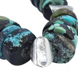 OOAK Turquoise & Artisan Sterling Silver Bench Beads Bracelet Handmade 75 g – OOAK - Unique one of a kind item handmade by A World Of Things made using recycled materials 