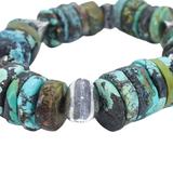 OOAK Turquoise & Artisan Sterling Silver Bench Beads Bracelet Handmade 75 g – OOAK - Unique one of a kind item handmade by A World Of Things made using recycled materials 