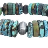 OOAK Turquoise & Artisan Sterling Silver Bench Beads Bracelet Handmade 75 g – OOAK - Unique one of a kind item handmade by A World Of Things made using recycled materials 