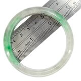 Jadeite Bangle Bracelet - Small Size 2 3/8" - Green & Milky Gradient - Treated – Collectible vintage item