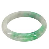 Jadeite Bangle Bracelet - Small Size 2 3/8" - Green & Milky Gradient - Treated – Collectible vintage item