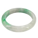 Jadeite Bangle Bracelet - Small Size 2 3/8" - Green & Milky Gradient - Treated – Collectible vintage item