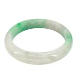 Jadeite Bangle Bracelet - Small Size 2 3/8" - Green & Milky Gradient - Treated – Collectible vintage item