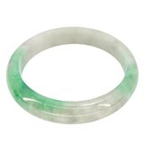 Jadeite Bangle Bracelet - Small Size 2 3/8" - Green & Milky Gradient - Treated – Collectible vintage item
