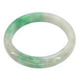 Jadeite Bangle Bracelet - Small Size 2 3/8" - Green & Milky Gradient - Treated – Collectible vintage item