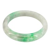 Jadeite Bangle Bracelet - Small Size 2 3/8" - Green & Milky Gradient - Treated – Collectible vintage item