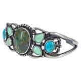 Relios Sterling Silver Cuff Bracelet Turqouise Chrysocolla Chrysoprase