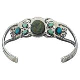 Relios Sterling Silver Cuff Bracelet Turqouise Chrysocolla Chrysoprase