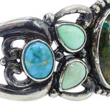 Relios Sterling Silver Cuff Bracelet Turqouise Chrysocolla Chrysoprase