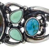 Relios Sterling Silver Cuff Bracelet Turqouise Chrysocolla Chrysoprase