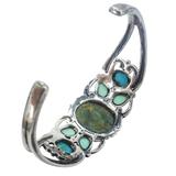 Relios Sterling Silver Cuff Bracelet Turqouise Chrysocolla Chrysoprase