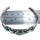 Relios Sterling Silver Cuff Bracelet Turqouise Chrysocolla Chrysoprase