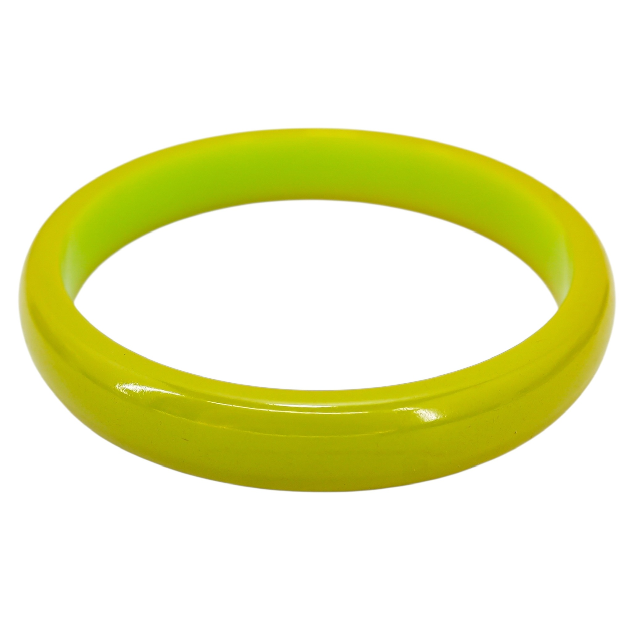 Vintage Green Bakelite Bangle - Chartreuse / Lime / Green Pea Color