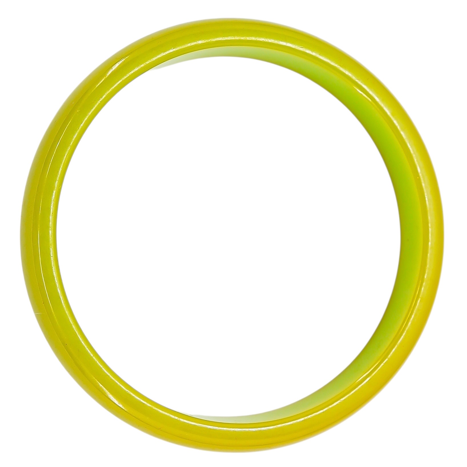 Vintage Green Bakelite Bangle - Chartreuse / Lime / Green Pea Color image 4