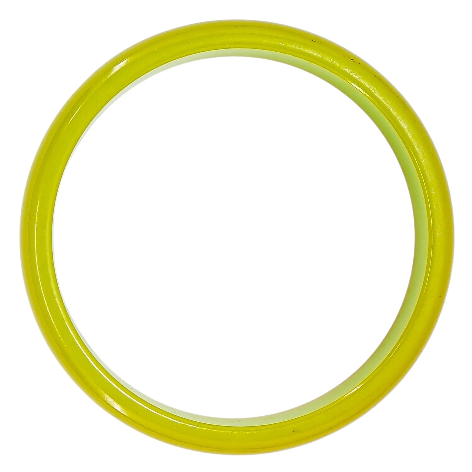 Vintage Green Bakelite Bangle - Chartreuse / Lime / Green Pea Color image 5
