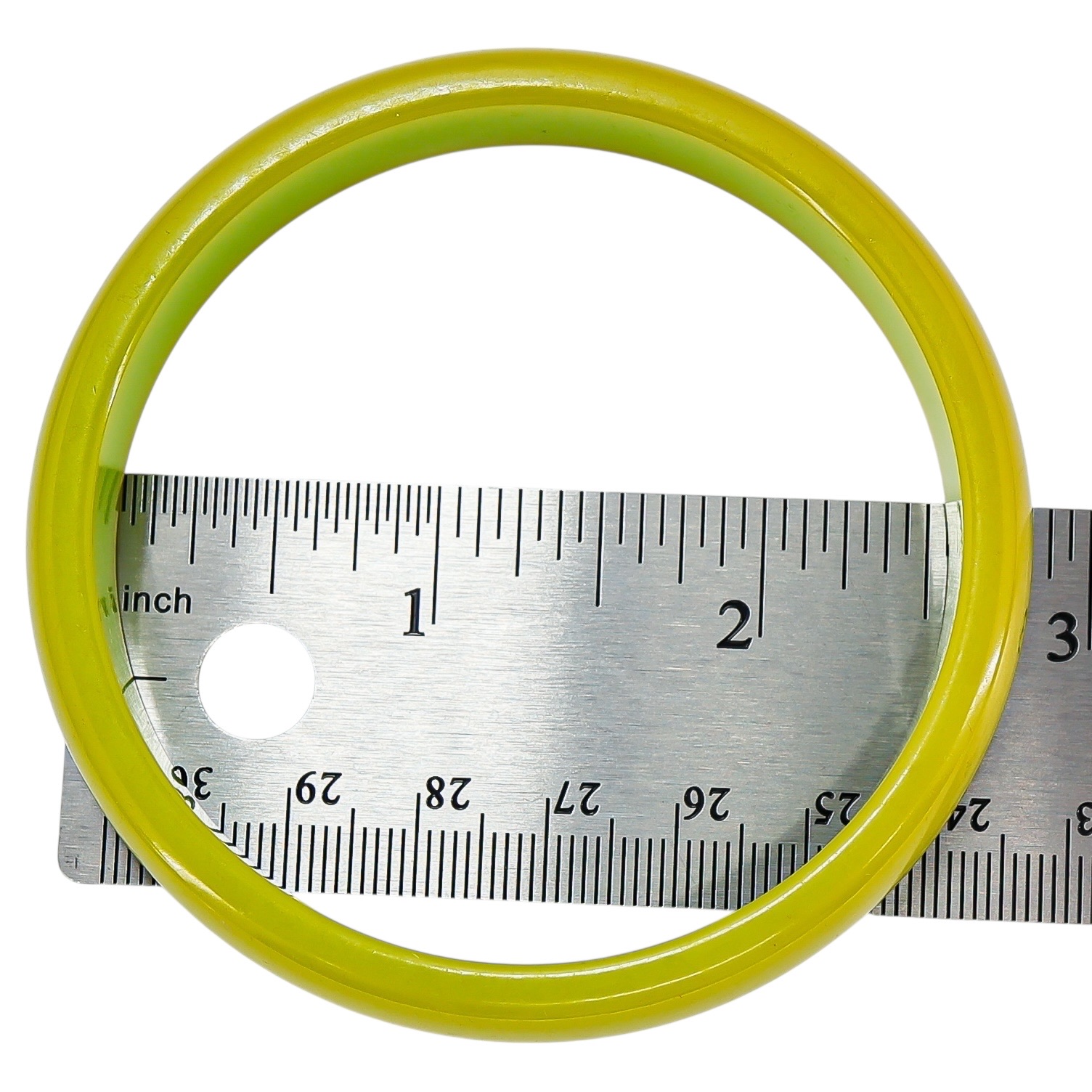Vintage Green Bakelite Bangle - Chartreuse / Lime / Green Pea Color image 6