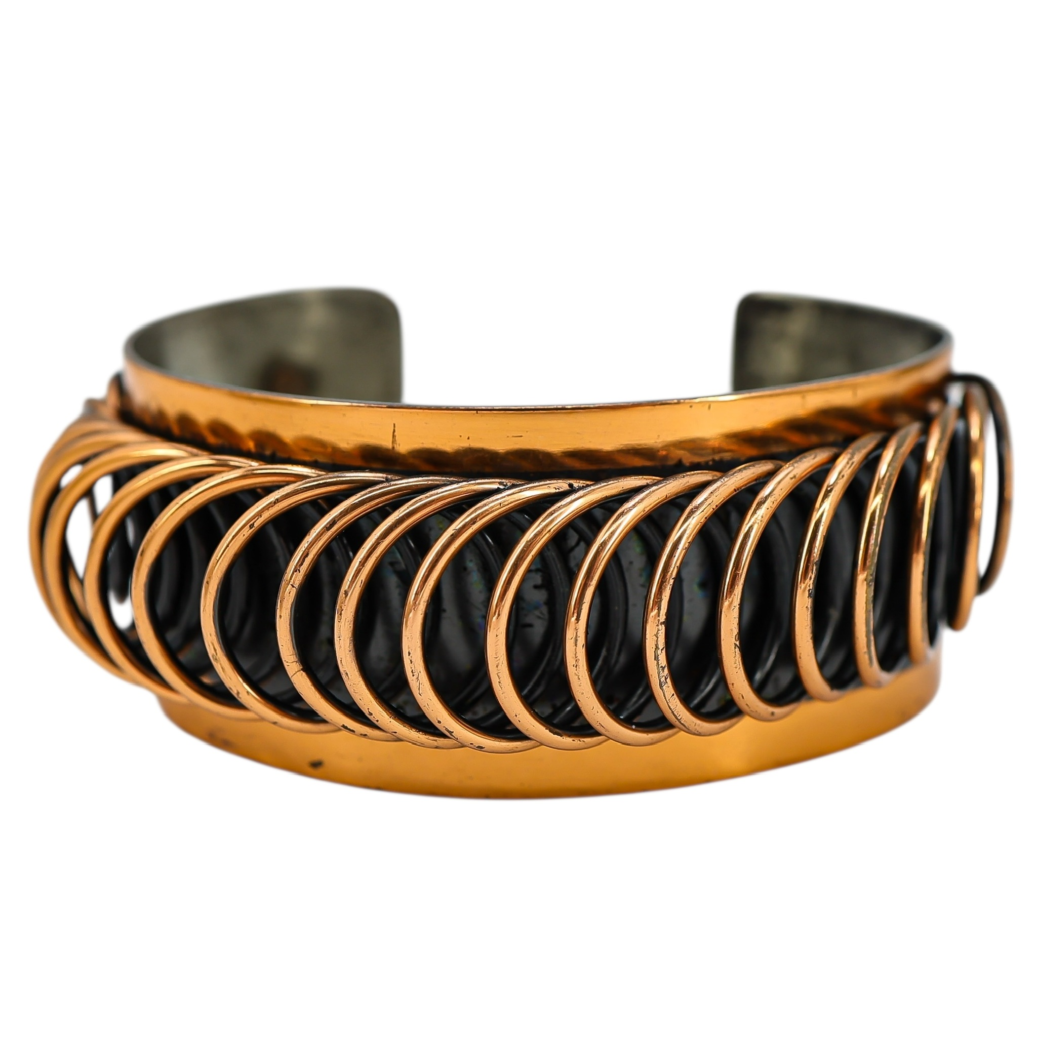 Vintage Renoir Copper Cuff Bracelet – Early Mark “Handmade by Renoir of California” – Modernist Coil Design image 8