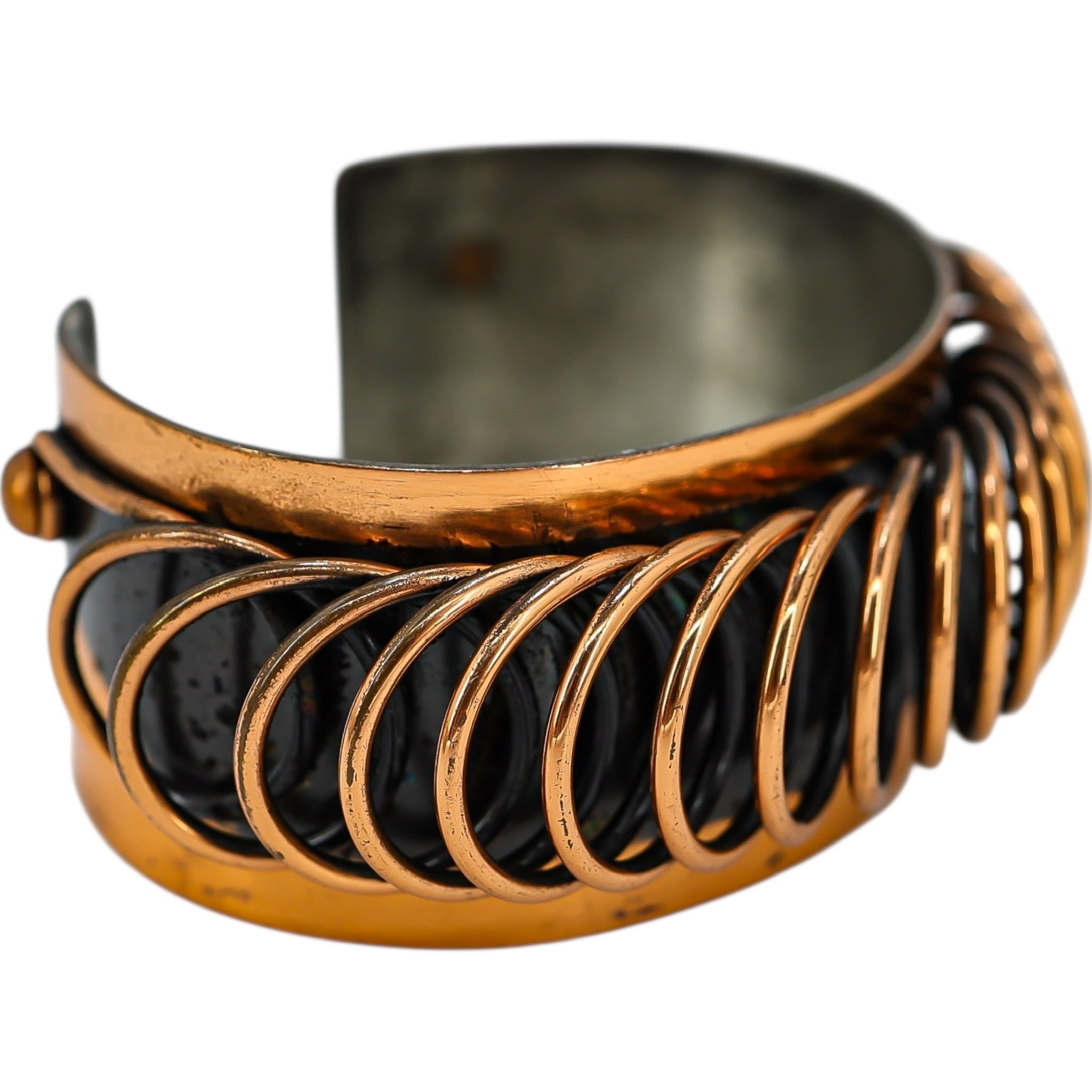 Vintage Renoir Copper Cuff Bracelet – Early Mark “Handmade by Renoir of California” – Modernist Coil Design image 9