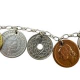 Vintage Coin Charm World Travel Bracelet Assembled Ca 1930-40s – Rare collectible vintage item 