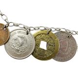 Vintage Coin Charm World Travel Bracelet Assembled Ca 1930-40s – Rare collectible vintage item 