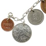 Vintage Coin Charm World Travel Bracelet Assembled Ca 1930-40s – Rare collectible vintage item 