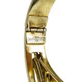 Vintage Antique ca 1920-40s Whiting & Davis Goldtone Hinged Bangle Bracelet Smoky Glass – Collectible vintage designer item