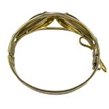 Vintage Antique ca 1920-40s Whiting & Davis Goldtone Hinged Bangle Bracelet Smoky Glass – Collectible vintage designer item